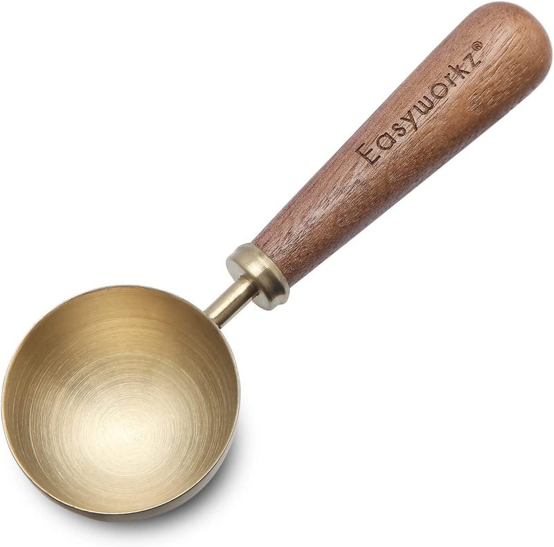 Easyworkz Retro Stainless Steel Coffee Spoon With Black Walnut Handle,10g - Measuring Spoon (Brushed gold) - Image 1