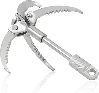 GYANDULY GYANDULY Large Grappling Hook, 4-Claw Folding Stainless Steel Grapple Hooks for Outdoor Survival, Camping, Hiking, Tree - Image 1