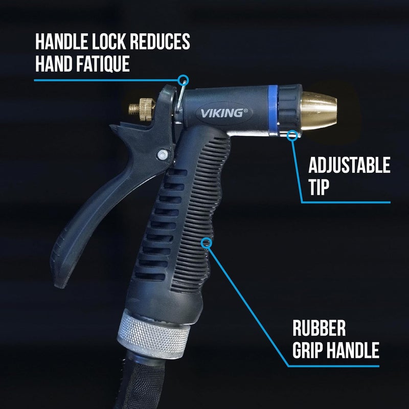 Viking Garden Hose Nozzle, High Pressure Adjustable Nozzle with Brass Tip for Home and Car Detailing Kit - Image 5