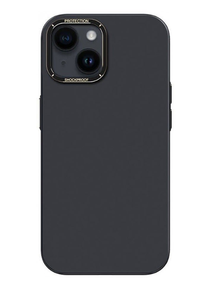 Recci - Recci Apple iPhone 14 max (6.7) Case Metal Camera Frame Recci Glaze Series Cover - Black - Image 1