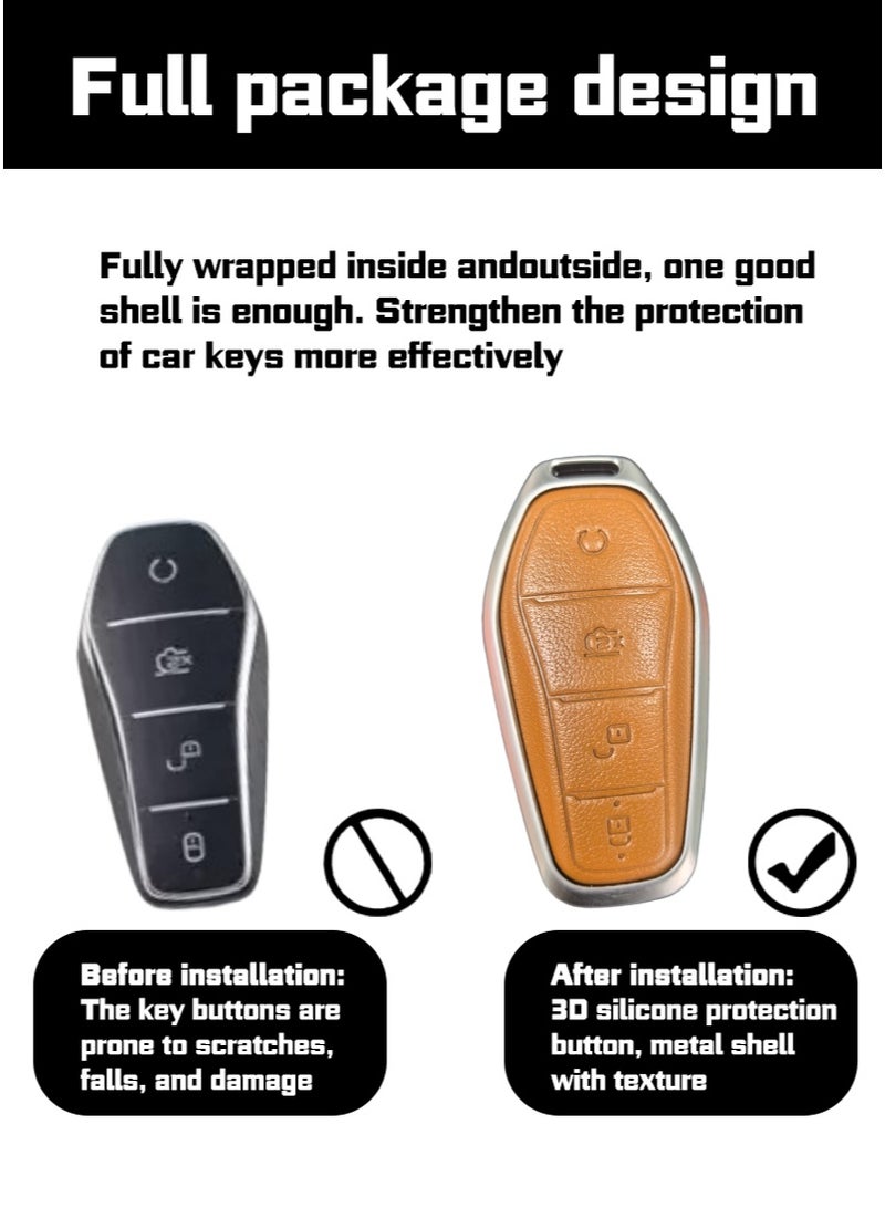 BYD Car key protector, suitable for Porsche and BYD car keys, very suitable for wrapping car keys in a car key bag, high-end, wear-resistant. - Image 2