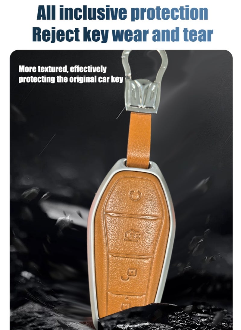 BYD Car key protector, suitable for Porsche and BYD car keys, very suitable for wrapping car keys in a car key bag, high-end, wear-resistant. - Image 3