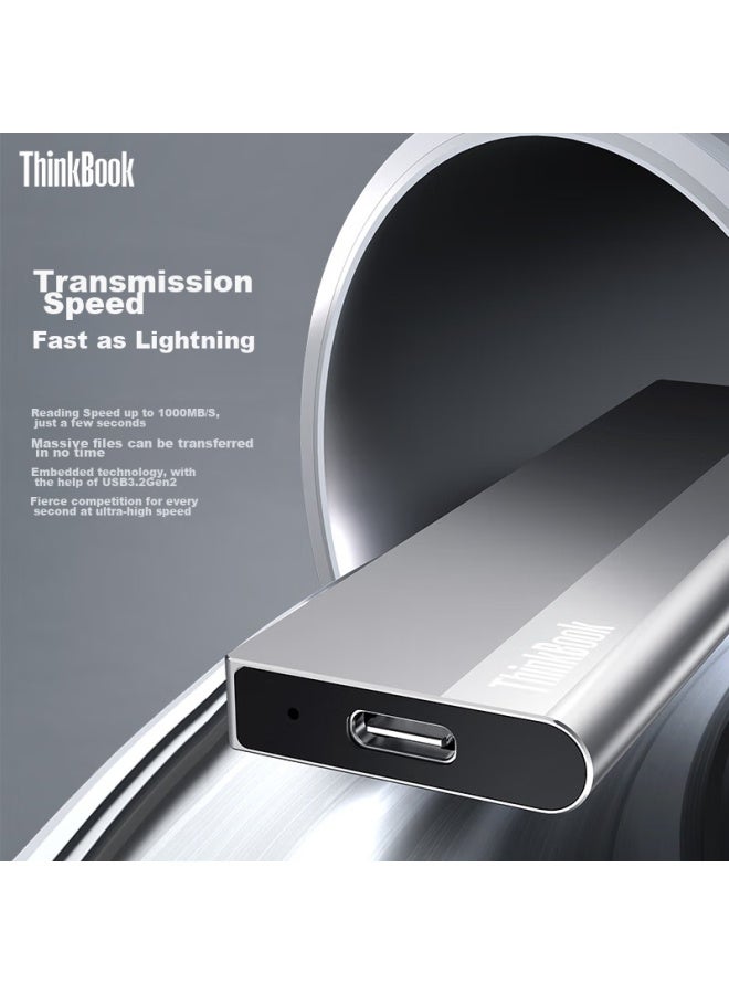Thinkpad Lenovo Thinkbook Portable Ssd, 1tb, Read Speed 1000mb/s, Compatible With Computers And Phones, Usb3.2 Type-c Dual Interface, Portable Pssd, Su710 - Image 1