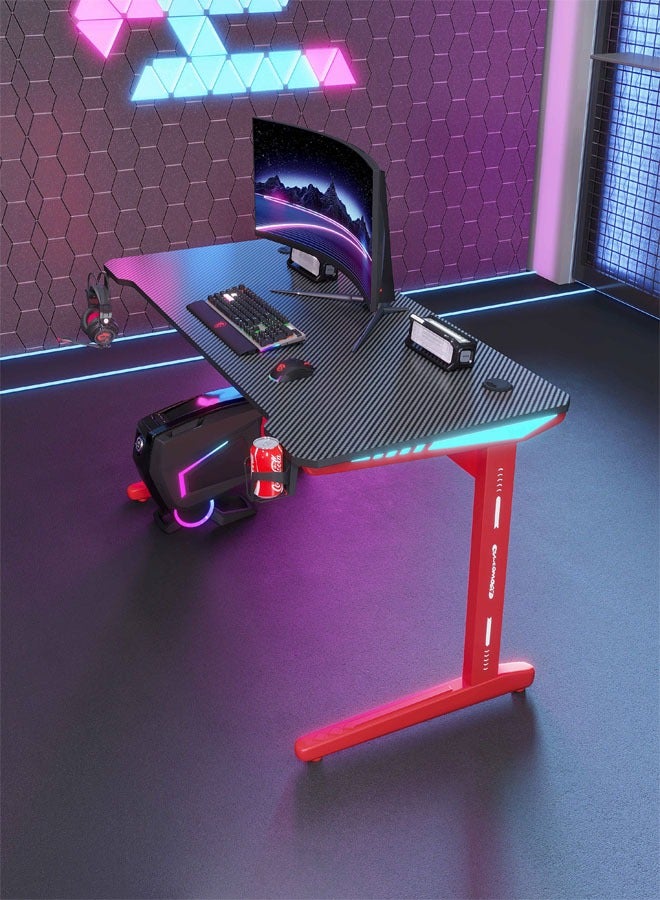 NKX Ergonomic Gaming and Computer Desk with LED Lights and USB port 100 CM - Image 2