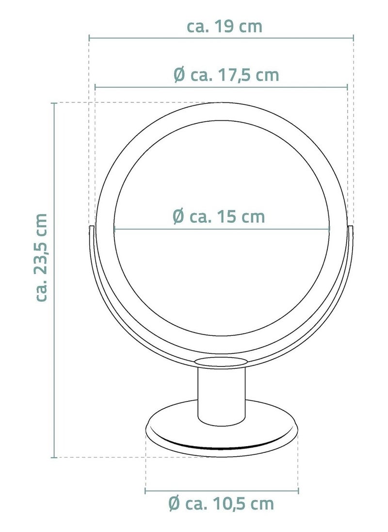 Generic - Round Makeup Mirror - Countertop Mirror - Bathroom - Dressing Table - Barber - Salon - Double Sided - Natural View - 10X Magnifying View - 360 Degree Rotation (Pink) - Image 1