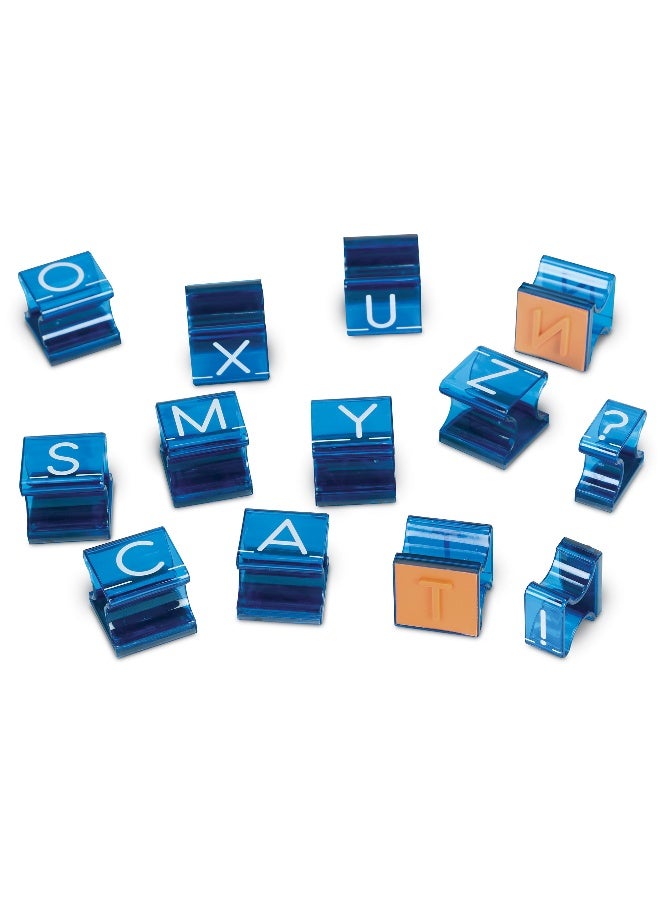 ليرننج ريسورسز طوابع الأبجدية الكبيرة من Learning Resources، التعلم المبكر للقراءة والكتابة، تتضمن 8 طوابع علامات ترقيم وصينية تخزين، تصميم سهل الإمساك، Learning Resources - Image 2