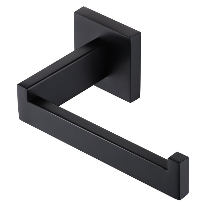 LANC Black Toilet Paper Holder, Bathroom Toilet Paper Roll Holder Wall Mounted for Bathroom Kitchen, Modern Matte Black TP Holder Dispenser Hangers Square SUS304 Stainless Steel, A8807MB - Image 1