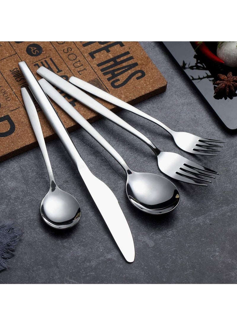MileMelo 30-Piece Stainless Steel Cutlery Set Silver  - Image 3