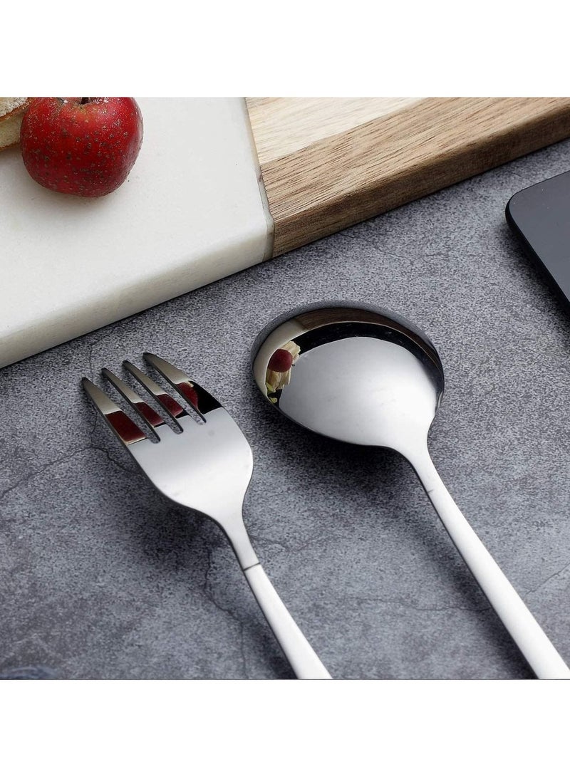 طقم 30 قطعة من أدوات المائدة المصنوعة من الستانلس ستيل الفضي