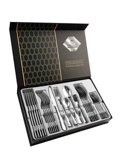 MileMelo 30-Piece Stainless Steel Cutlery Set Silver  - Image 1
