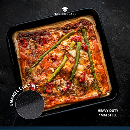 Master Class MasterClass Square Baking Tin, Scratch Resistant and Induction Safe Steel Oven Tray with Vitreous Enamel Coating, 23cm (9 inch), Black - Image 5