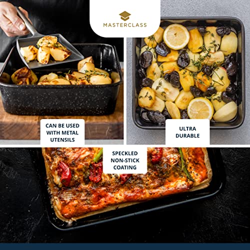 Master Class MasterClass Square Baking Tin, Scratch Resistant and Induction Safe Steel Oven Tray with Vitreous Enamel Coating, 23cm (9 inch), Black - Image 4