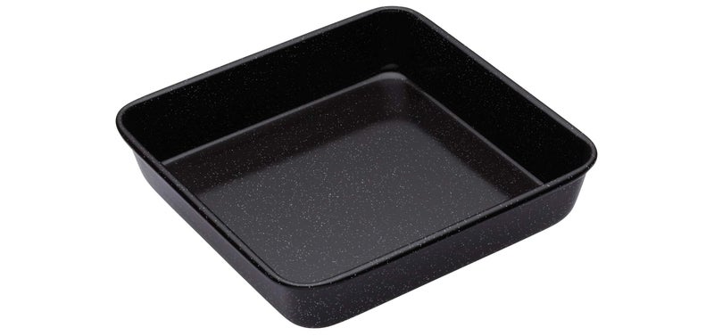 Master Class MasterClass Square Baking Tin, Scratch Resistant and Induction Safe Steel Oven Tray with Vitreous Enamel Coating, 23cm (9 inch), Black - Image 1