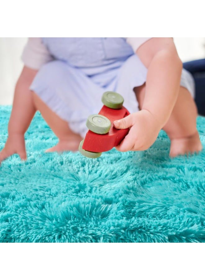 junovo Ultra Soft Area Rugs 6x9 Feet Fluffy Carpets for Bedroom Kids Girls Boys Baby Living Room Shaggy Floor Nursery Rug Home Decor Mats, Turquoise Blue - Image 5