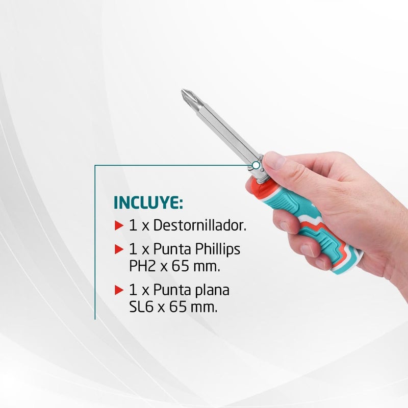 TOTAL 2 In 1 Screwdriver Set THT250216 - Image 4