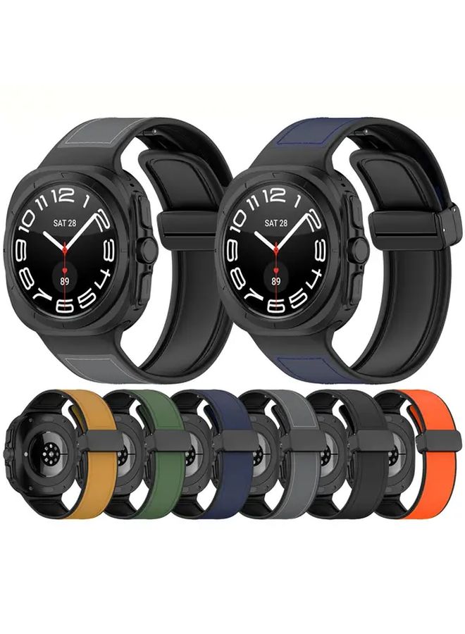 Black Silicone Skin Watch Band For Ultra Smartwatch 7 Stylish Smooth - Image 1