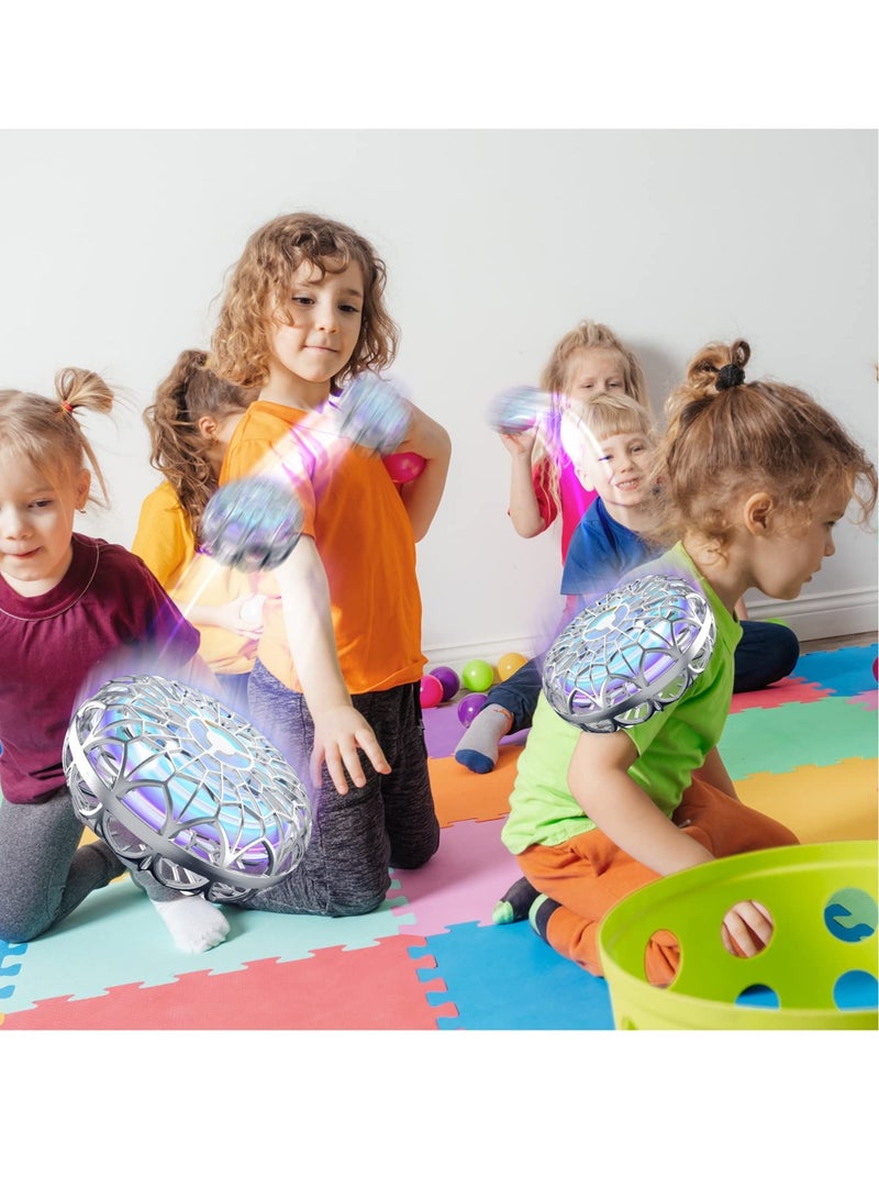 SYOSI كرة طائرة قابلة للدوران 360°، طائرات مسيرة صغيرة بحسّ الحركة تتحكم بها اليد، طائرات مصغّرة للأطفال والبالغين، طائرة دوارة طائرة بالحسّ مع ضوء LED، ألعاب داخلية وخارجية للصبيان والبنات - Image 2