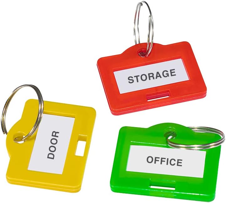 Barska MultiPurpose Key Tags with WriteOn Labels  Ring Holders  100 Small Colored Tags - Image 5