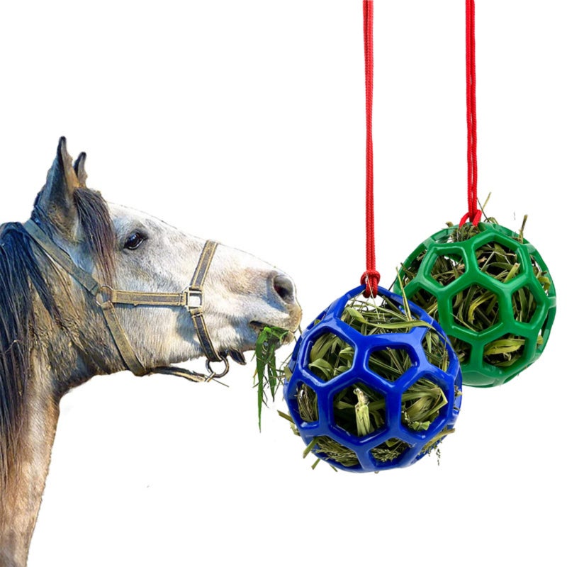 2PCS Horse Treat Ball, Hay Feeder Toy, Hanging Tensile-Resistant Goat Feeder Ball for Horse, Goat, Sheep to Play and Relieve Stress (Blue) - Image 5