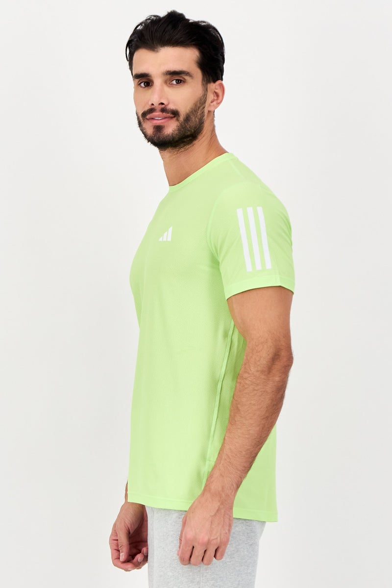 Adidas تي شيرت جري للرجال بقصة عادية بأكمام قصيرة، لون ليموني - Image 2