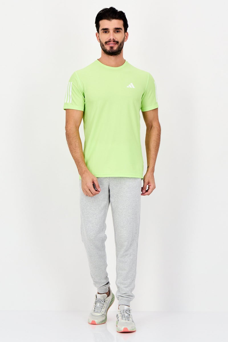 Adidas تي شيرت جري للرجال بقصة عادية بأكمام قصيرة، لون ليموني - Image 4