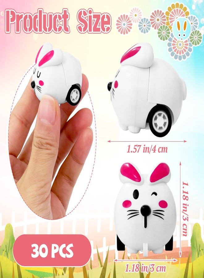 OJYUDD 30 Pcs Easter Bunny Pull Back Cars,Mini Rabbit Cars,Animal Pull Back Cars for Easter Basket Stuffers,Party Favors Gifts,Prizes,Pinata Fillers - Image 2