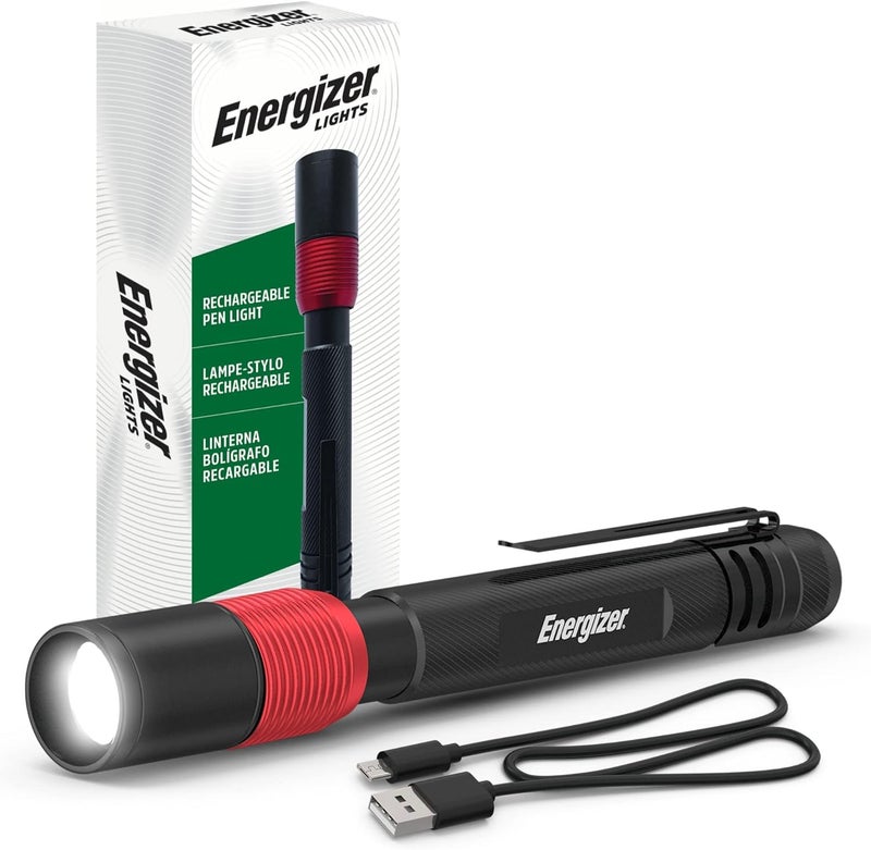 Energizer مصباح قلم قابل لإعادة الشحن من إنرجايزر X400، مصباح يدوي صغير مقاوم للماء، ضوء عمل ساطع 400 لومن بتقنية LED لأدوات الميكانيك (يشمل كابل USB) - Image 1