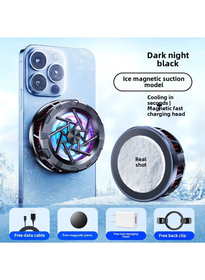 [Wireless Charging Magnetic/Back Clip Dual-purpose] Applicable To Apple Mobile Phone Radiator 16promax Live Special-Color:[overclocking Ice Model + 15w High Power + Two-speed Adjustment + Magnetic Back Clip Two-in-one] + Fast Charging Head☆Extreme Cold Tec Semiconductor Refrigeration☆Mute☆Send Finger Cots  - Image 1