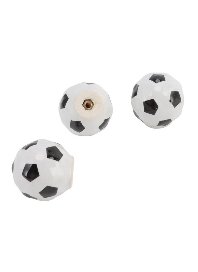 Thoraya 3 Set Football Cabinet Knobs Ball Sports Theme Single Hole Drawer Ceramic Handle Pulls for Cupboard Wardrobe  - Image 4