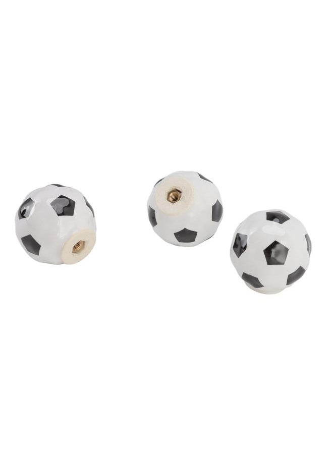 Thoraya 3 Set Football Cabinet Knobs Ball Sports Theme Single Hole Drawer Ceramic Handle Pulls for Cupboard Wardrobe  - Image 5