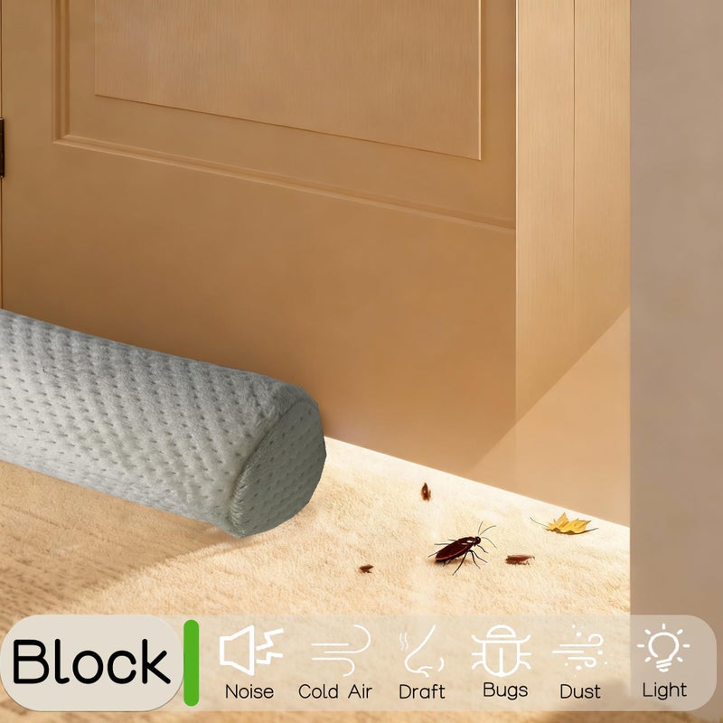 OUTTDID Under Door Draft Stopper Door, Sweep Weather Stripping, Double-Sided Windproof Seal Noise Blocker Window Breeze Blocker, Adjustable 30'' to 36'' Gap Filler, Beige - Image 5