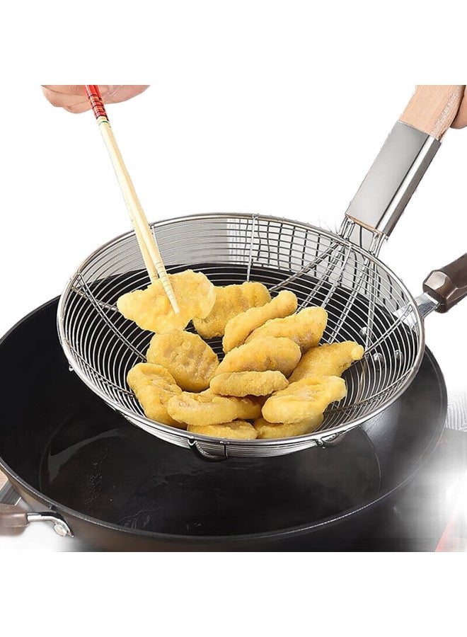 Yata Stainless Steel Strainer, Fine Mesh Skimmer, Colander, Household Long-Handled Noodle Strainer, Large Commercial 28Cm - Image 3