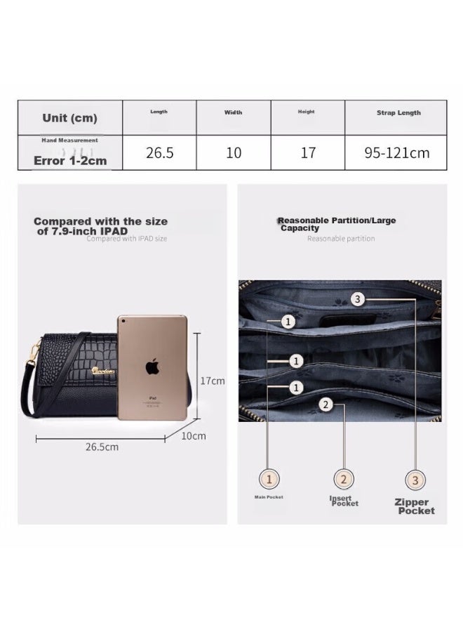 ZOOLER Juer Handbag, Women's Bag, Top-grain Leather, Crocodile Pattern, Shoulder Bag, Soft Leather Crossbody Bag, Fashionable Mommy Bag, Birthday Gift - Image 3