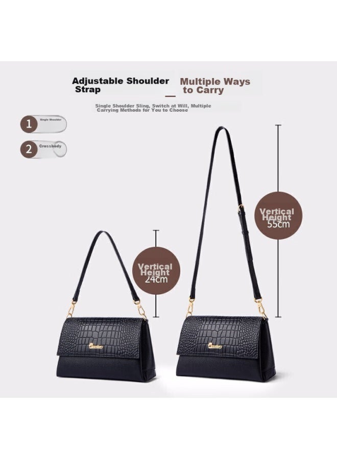 ZOOLER Juer Handbag, Women's Bag, Top-grain Leather, Crocodile Pattern, Shoulder Bag, Soft Leather Crossbody Bag, Fashionable Mommy Bag, Birthday Gift - Image 2