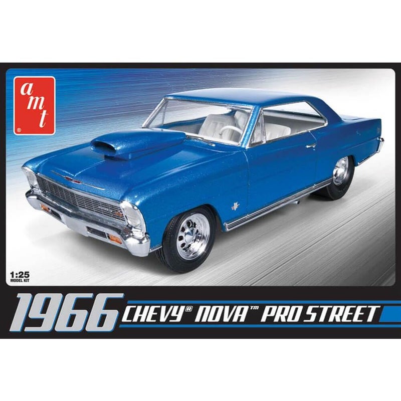 Platz AMT636R Skill 2 Model Kit 1966 Chevrolet Nova Pro Street 1/25 Scale Model - Image 2