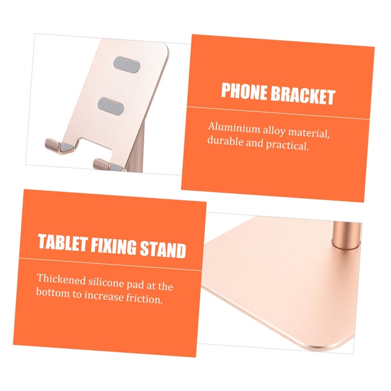 Adjustable Aluminum Alloy Phone Stand Tablet Holder Height Upgrade Portable Desk Rack Gold - Image 4
