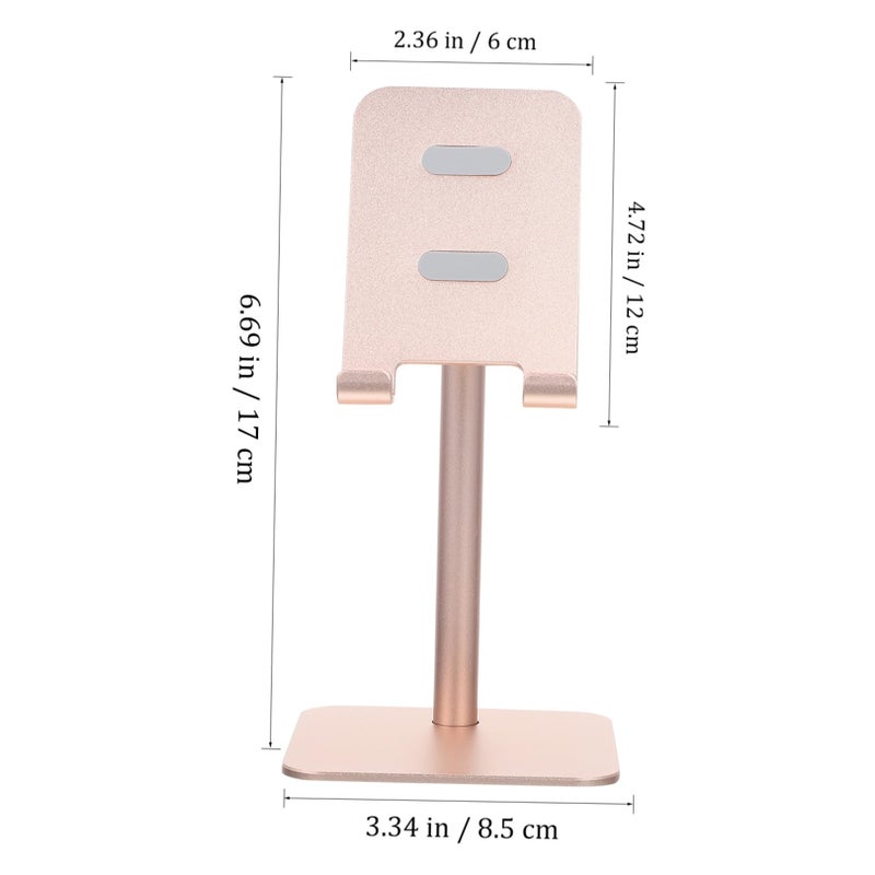 Adjustable Aluminum Alloy Phone Stand Tablet Holder Height Upgrade Portable Desk Rack Gold - Image 3