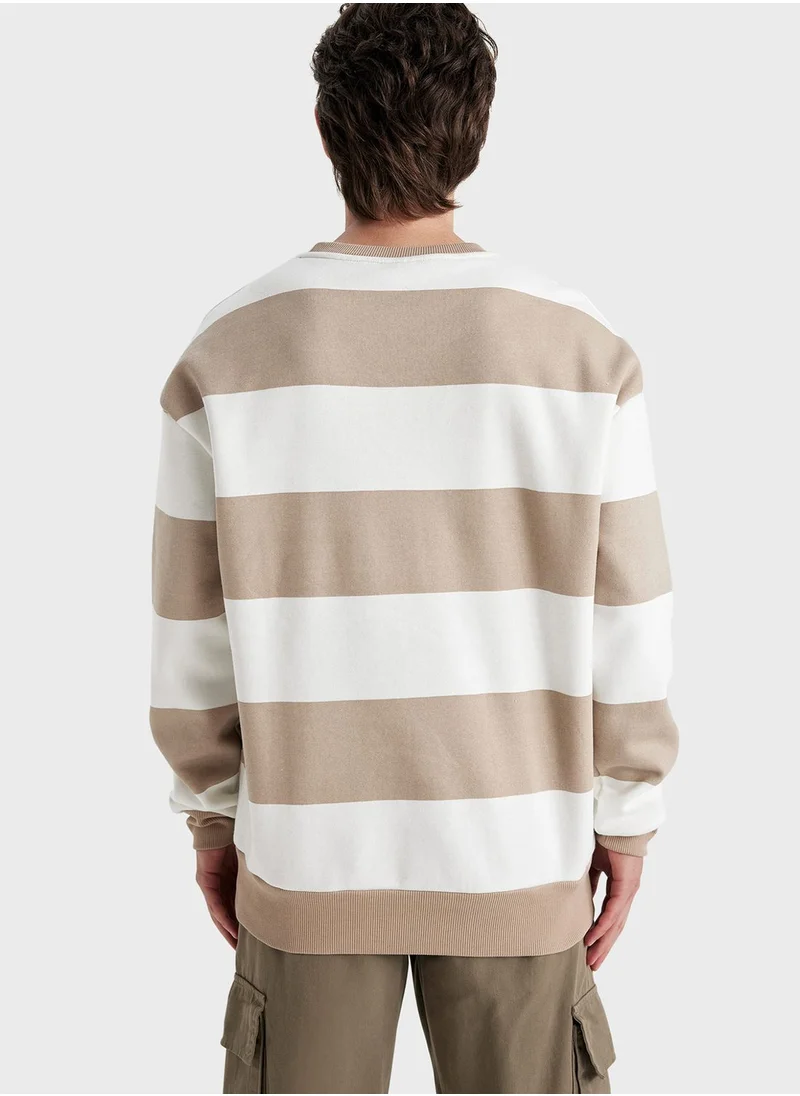 DeFacto Color Block Knitted Sweatshirt