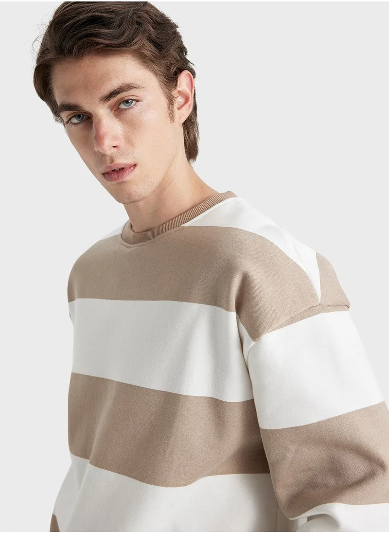 DeFacto Color Block Knitted Sweatshirt