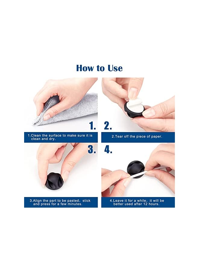promass Cable Clips, Adhesive Cable Holder Clips, Ideal Cable Cords Management for Cable Wires Organizing, Home, Office, Car, Desk Nightstand - 10 Pack - Image 5