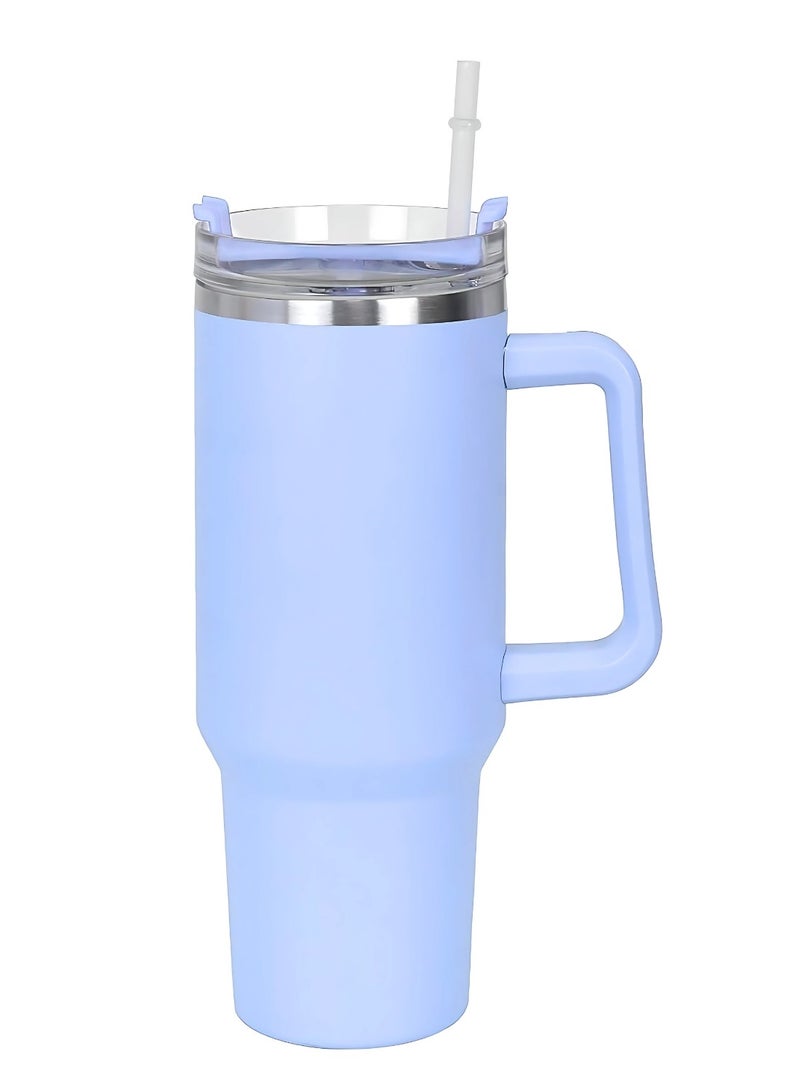 VIO Stainless Steel Vacuum Cup Sports Water Bottle 40 OZ Travel Mug with Handle and Straw Insulated Thermos for Hot Cold Drinks Coffee Tea Cup Tumbler for Gym Car Indoor Outdoor 1200 ML  - Image 1