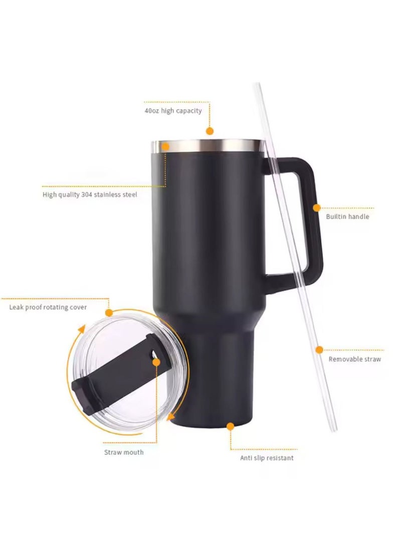 VIO Stainless Steel Vacuum Cup Sports Water Bottle 40 OZ Travel Mug with Handle and Straw Insulated Thermos for Hot Cold Drinks Coffee Tea Cup Tumbler for Gym Car Indoor Outdoor 1200 ML  - Image 4