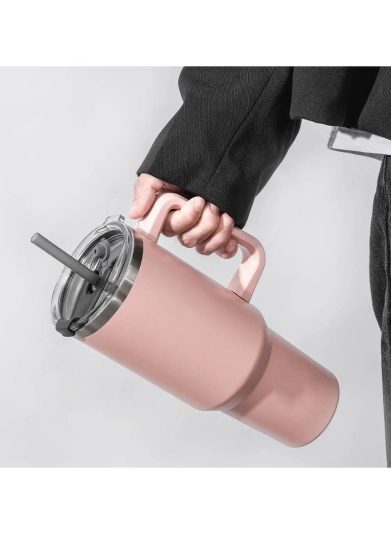 VIO Stainless Steel Vacuum Cup Sports Water Bottle 40 OZ Travel Mug with Handle and Straw Insulated Thermos for Hot Cold Drinks Coffee Tea Cup Tumbler for Gym Car Indoor Outdoor 1200 ML  - Image 5