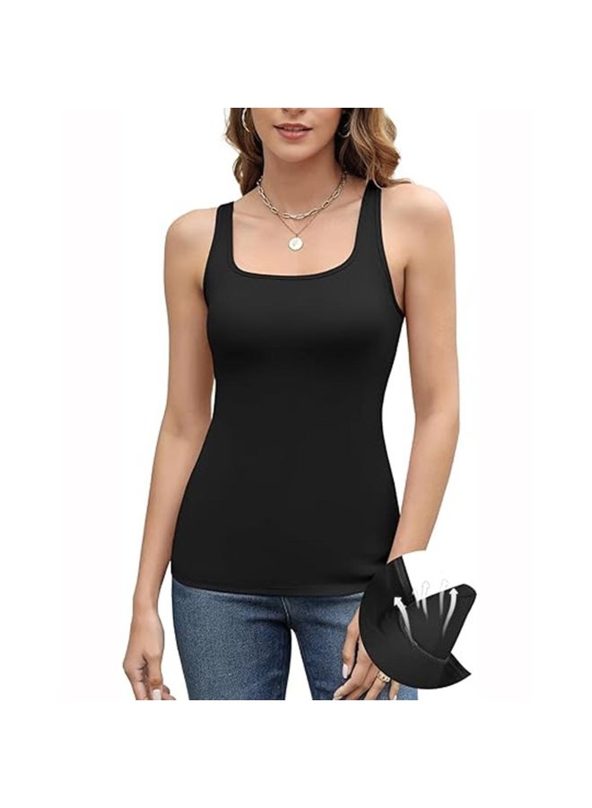 CharmLeaks Chamleaks Women's Tank Top with Built in Bras Adjustable Wide Strap Padded Camisole Summer Cami Shirts