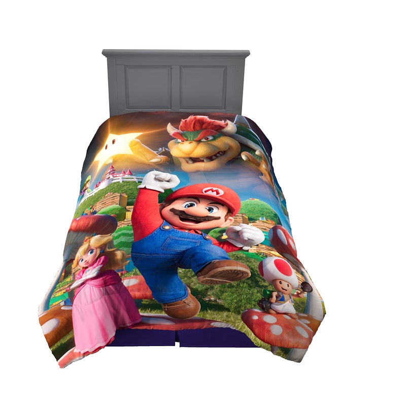 Franco Franco The Super Mario Bros Movie Kids Bedding Super Soft Microfiber Reversible Comforter TwinFull Size 72 x 86 100 Official Licensed Product 