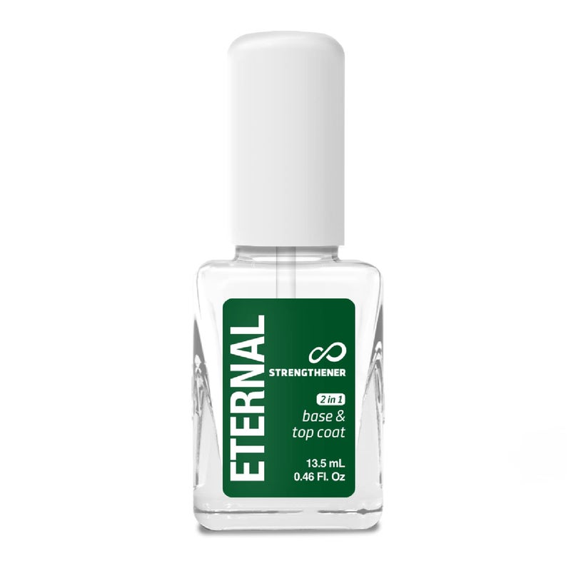 Eternal 2 in 1 Nail Hardener Base Coat Top Coat - 13.5 mL Nails Strengthener with Long Lasting Shine Finish for Strong Nails, Fingernail Polish Wear Extension & Healthy Nail Growth Treatment â€“ 1 Unit - Image 1