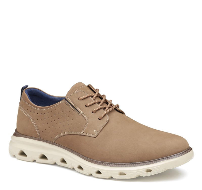 Johnston Murphy Mens Jenkins Plain Toe Casual Shoe Taupe Nubuck 10 M