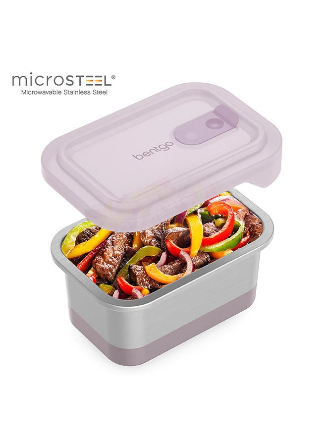 Bentgo Microsteel Heat And Eat Container - Microwave Safe, Sustainable And Reusable Stainless Steel Food Storage Container With Airtight Lid For Eco Friendly Meal Prepping (Lunch Size - 3 Cups) - Image 1