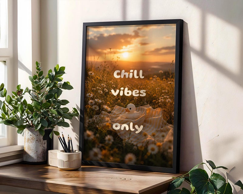 TNESSENTIAL Cute Duck Poster, Aesthetic Sunset Wall Art, Cute Duck Print, Relaxing Nature Decor, Positive Quote Art - Image 4