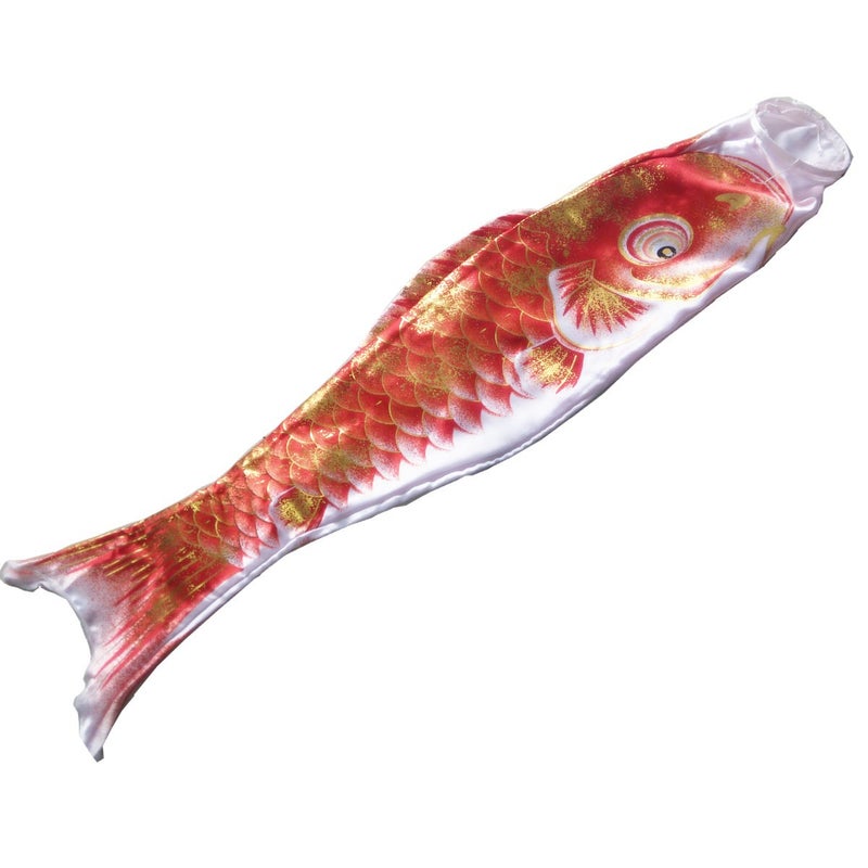 Gold-Stamped Koi Windsock Japanese Festival Flag Golden Red 